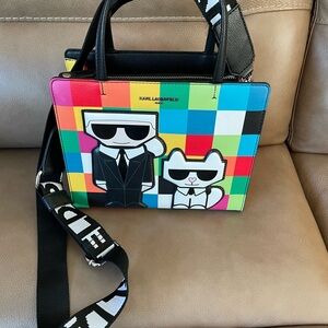 Karl Lagerfeld Colorful Graphic Messenger Bag